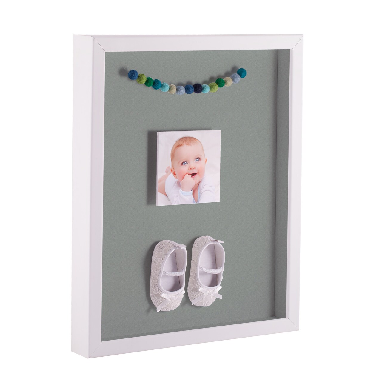 ArtToFrames 24x24 Inch Shadow Box Picture Frame, with a Satin White 1.00" Wide Shadowbox frame and Super White Mat Backing (4655)